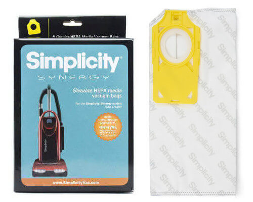 Simplicity Synergy S40 HEPA Vacuum Bags SPH-6 - Click Image to Close