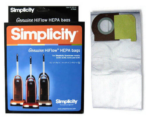 Simplicity Synchrony Type W HEPA Vacuum Bags SWH-6 - Click Image to Close