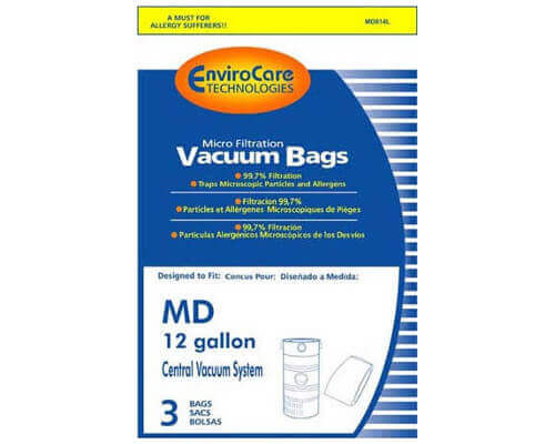 Modern Day 12 Gallon Central Vacuum Bags (3 pack) - Click Image to Close