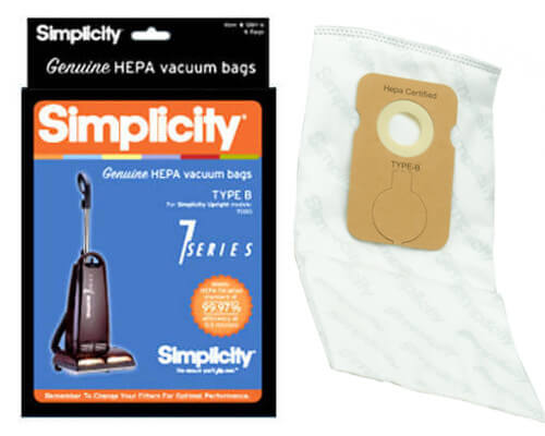 Simplicity SBH-6 Type B HEPA Vacuum Bags - 7000 & 7 Series - Click Image to Close