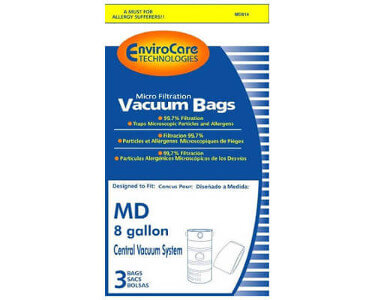 Modern Day 8 Gallon MD814 Central Replacement Vacuum 3 Bags 
